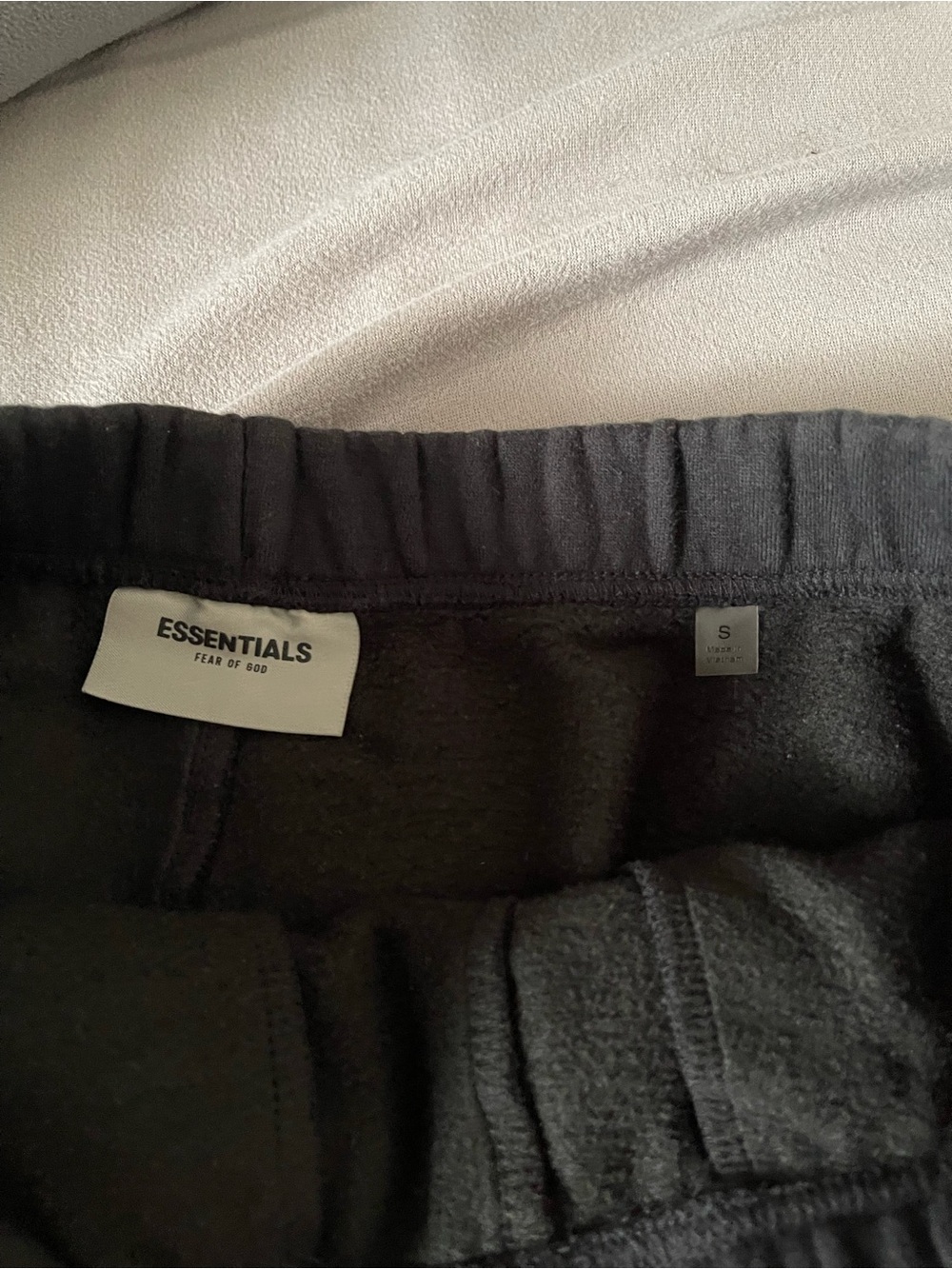 Essentials Charcoal Gray Sweat shorts with Logo Patch